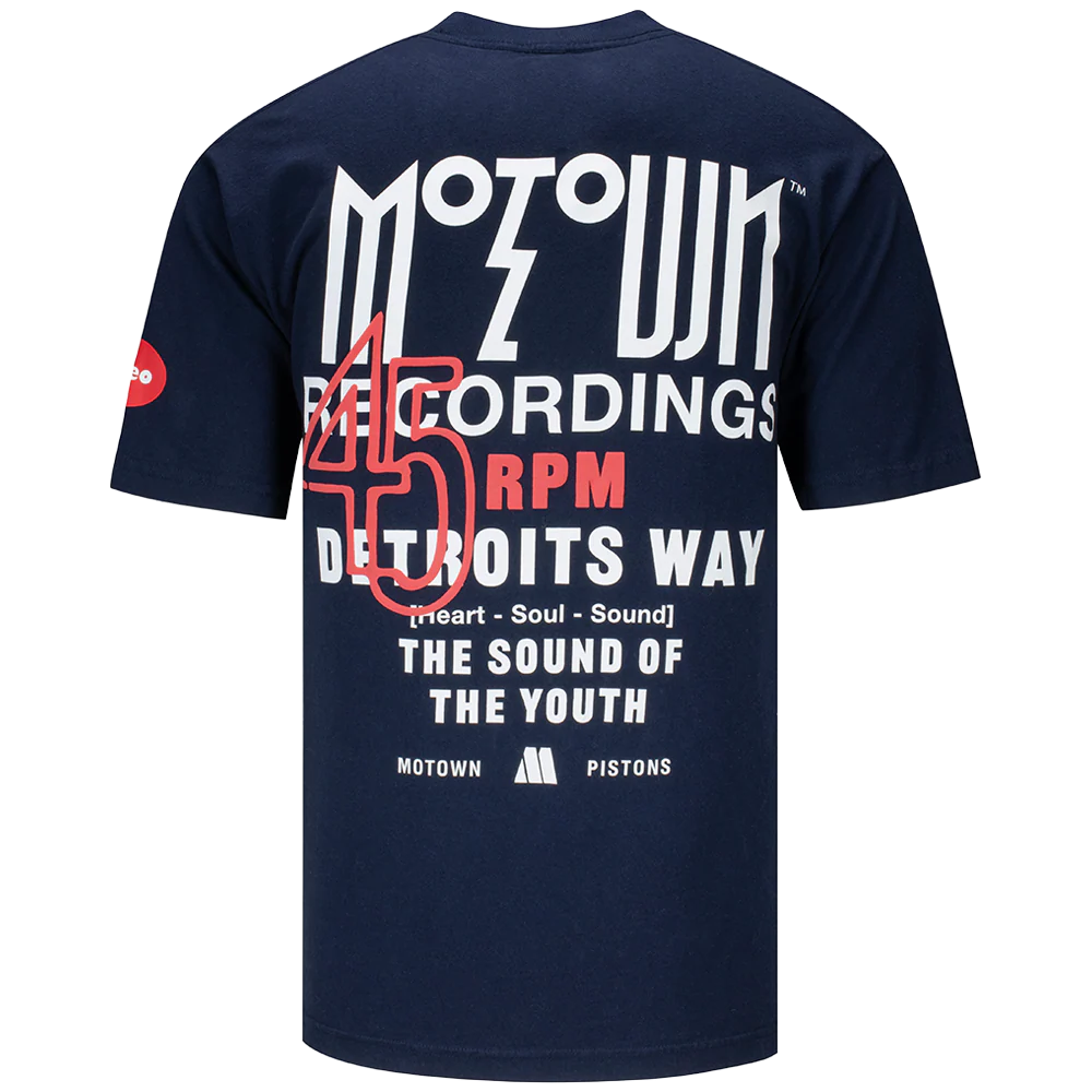 Pistons x Motown Sound Of The Youth Navy T-Shirt - Image 3